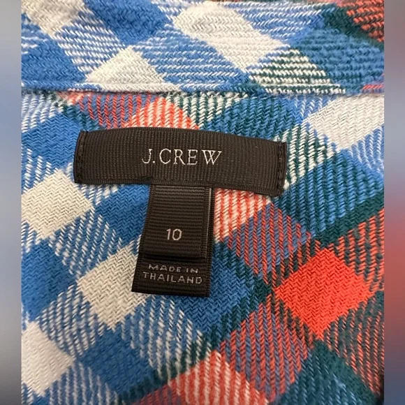 J. Crew Plaid Boyfriend Button Down Soft Flannel size 10 - Picture 5 of 15